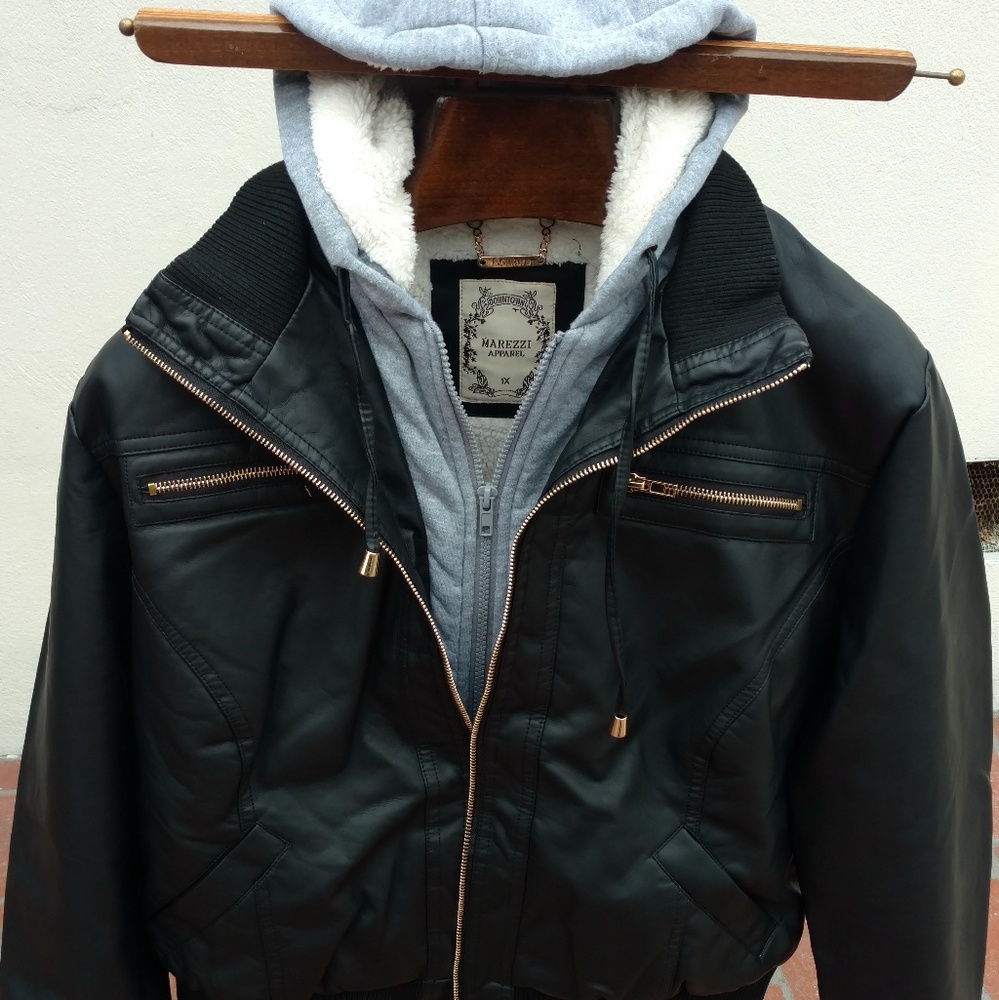Black Jacket with Grey hoodie